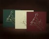  Karácsonyi képeslap - 135x135 mm - felfelé nyitható 3 színben: bordó - ezüst dombornyomással; zöld - arany dombornyomással; krém - arany dombornyomással
