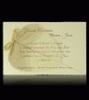 Esküvői meghívó - 170x110 mm - egylapos meghívó, melyre selyem levél és szalag köthető - hozzátartozó vacsorakártyával  