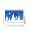 Karácsonyi képeslap - 150x105 mm - felfelé nyitható - ezüstözött, fehér dombornyomású