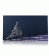 Karácsonyi képeslap - 180x100 mm - felfelé nyitható - ezüstözött dombornyomású