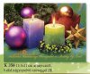 Karácsonyi képeslap - LC/6 méret 155x110 mm - felfelé nyitható - elején magyar nyelvű üdvözlőszöveg, belül 4 nyelvű köszöntő
