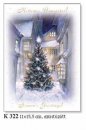 Karácsonyi képeslap - LC/6 méret 110x155 mm - oldalra nyitható - elején magyar és angol nyelvű üdvözlőszöveg