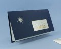  Karácsonyi képeslap - 185x105 mm - felfelé nyitható - formastancolt, betétlappal, ezüst és arany nyomású beilleszthető kártyával