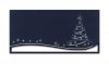 Karácsonyi üdvözlőlap - 200x100 mm - felfelé nyitható - ezüst és kék fólianyomással, domborítva, betétlappal