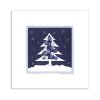 Karácsonyi üdvözlőlap - 135x135 mm - oldalra nyitható - ezüstözött, vakdombor nyomású