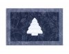 Karácsonyi üdvözlőlap - 150x100 mm - felfelé nyitható - kékkel nyomtatott ablakos pausz borítóval - betétlap vakdomborral nyomású