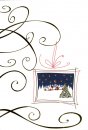 Karácsonyi üdvőzlőlap - 115x170 mm - oldalra nyitható - aranyozott, dombornyomású