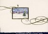 Karácsonyi üdvőzlőlap - 170x115 mm - felfelé nyitható - aranyozott, dombornyomású - a boríték kék stancolása megegyezik az üdvözlőkártyával