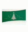 Karácsonyi üdvözlőkártya - 180x105 mm - felfelé nyitható - zöld és ezüst fólianyomtatású, dombornyomott