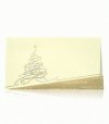 Karácsonyi üdvözlőkártya - 180x100 mm - felfelé nyitható - arany és ezüst fólianyomtatású - ferde vágással nyílik