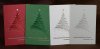Karácsonyi üdvözlőlap - 100x155 mm - oldalra nyitható - fehér, zöld, bordó, alumínium színekben - színes fólianyomással, domborítva