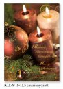Karácsonyi üdvözlőlap - 110x155 mm - oldalra nyitható - aranyozott díszítéssel Kívül magyar és angol nyelvű köszöntőszöveggel