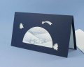  Karácsonyi képeslap - 185x105 mm - felfelé nyitható - formastancolt, betétlappa, beilleszthető kékes dombornyomású kártyával