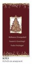 Karácsonyi üdvözlőkártya - LA/4 méret 105x210 mm - oldalra nyitható - formastancolt borítón arany fólianyomással, 3 nyelvű köszöntőszöveggel, beilleszthető betétlappal - JELENLEG NEM KAPHATÓ, NAGYOBB MENNYISÉGBEN UTÁNGYÁRTÁS LEHETSÉGES