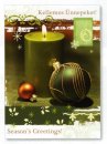  Karácsonyi üdvözlőlap - 155x110 mm - oldalra nyitható - kívül 2, belül 4 nyelvű köszöntőszöveggel - aranyozott