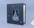  Karácsonyi képeslap - 135x135 mm - oldalra nyitható - formastancolt, betétlappal, ezüst és arany dombornyomású beilleszthető kártyával