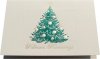 Karácsonyi üdvözlőkártya - 170x115 mm - oldalra nyitható - arany-zöld fólianyomással, domborítva