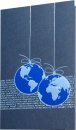 Karácsonyi üdvözlőkártya -95x155mm - oldalra nyitható - kék fólianyomással, domborítva