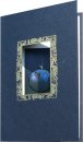 Karácsonyi üdvözlőkártya - 100x155 mm - oldalra nyitható - arany fólianyomással, ablakos formastanccal - mintás betétlappal