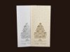 Karácsonyi képeslap - 94x200 mm - oldalra nyitható - fehér papíron ezüstözéssel - krém papíron aranyozással