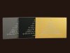 Karácsonyi képeslap - 100x155 mm - felfelé nyitható - szürke, fekete, arany színekben - elején többnyelvű szöveggel