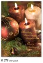   Karácsonyi képeslap - 110x155 mm - oldalra hajtható - aranyozott - kívül magyar és angol nyelvű köszöntő - belül üres