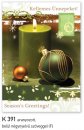   Karácsonyi képeslap - 110x155 mm - oldalra hajtható - aranyozott - kívül magyar és angol nyelvű köszöntő - belül magyar-angol-német-francia szöveg