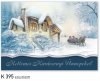   Karácsonyi képeslap - 155x110 mm - felfelé hajtható - ezüstözött - kívül magyar nyelvű köszöntő - belül üres