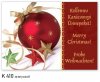   Karácsonyi képeslap - 155x110 mm - felfelé hajtható - aranyozott - kívül magyar-angol-német nyelvű köszöntő - belül üres