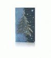 Karácsonyi üdvözlőlap - 100x180 mm - oldalra nyitható - elején színtelen, ezüst és világoskék fóliadíszítéssel