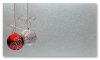 Karácsonyi üdvözlőlap - 160x100 mm - egylapos - ezüst színű papíron, ezüst-piros díszítéssel