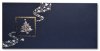 Karácsonyi üdvözlőlap - 200x100 mm - egylapos - sötétkék kartonon arany-ezüst díszítéssel