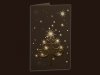   Karácsonyi üdvözlőlap - 100x155 mm - oldalra nyitható -  matt barna karton - barna-arany és vakdombor díszítéssel, domborítással