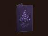     Karácsonyi üdvözlőlap - 130x130 mm - oldalra nyitható -  lila színű gyöngyházfényű karton - ezüst és lila díszítéssel