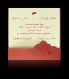  Esküvői meghívó - 140x140 mm - piros karton borító, piros fólianyomással-domborítással díszítve
