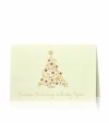   Karácsonyi képeslap - 155x105 mm - felfelé nyitható - krémszínű karton, átlátszó-piros-arany fóliadíszítéssel