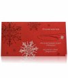  Karácsonyi képeslap - 180x100 mm - felfelé nyitható - piros gyöngyházfényű karton - ezüst és színtelen díszítéssel
