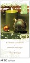    Karácsonyi képeslap - 105x210 mm - oldalra nyitható - aranyozott - kívül magyar-angol-német nyelvű köszöntő - belül üres