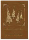    Karácsonyi képeslap - 110x155 mm - oldalra nyitható - óarany színű gyöngyházfényű karton - arany fólia díszítéssel, domborítással