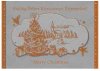   Karácsonyi képeslap - 155x110 mm - felfelé nyitható - ezüst színű gyöngyházfényű karton - bronz fólia díszítéssel, domborítással 