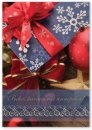  Karácsonyi képeslap - 110x155 mm - oldalra hajtható  - aranyozott - kívül magyar nyelvű köszöntő - belül üres