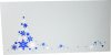   Karácsonyi képeslap - 210x100 mm - egylapos - csillogó fehér színű karton, prégelt kék és ezüst mintával 