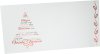  Karácsonyi képeslap - 210x100 mm - egylapos - csillogó fehér karton, több nyelvű piros és ezüst prégelt üdvözlő szöveggel 