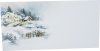 Karácsonyi képeslap - 210x100 mm - egylapos - színessel nyomott stancolt szélű fehér karton domborítással, prégelt ezüstözéssel   