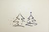 Karácsonyi képeslap - 155x100 mm -felfelé nyitható - csillogó fehér karton, vakdomborított csillagokkal, prégelt kék és ezüst karácsonyfákkal - betétlap nincs

 