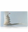 Karácsonyi üdvözlőlap - 200x100 m - egylapos - grafitszürke gyöngyházfényű karton - ezüst és piros fóliadíszítéssel - mintás dombornyomással