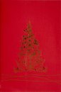 Karácsonyi üdvözlőlap - 100x150 mm - oldalra nyitható - piros matt karton - arany és piros fóliadíszítéssel - betétlapos
