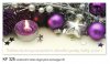 Karácsonyi képeslap - LA/4 - ezüstözött díszítés - belül magyar-angol-német-francia köszöntő