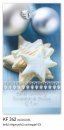 Karácsonyi képeslap - LA/4 - ezüstözött díszítés - belül magyar-angol-német-francia üdvözlőszöveggel