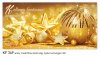 Karácsonyi képeslap - LA/4 - aranyozott díszítés - belül magyar-angol-német-francia köszöntő